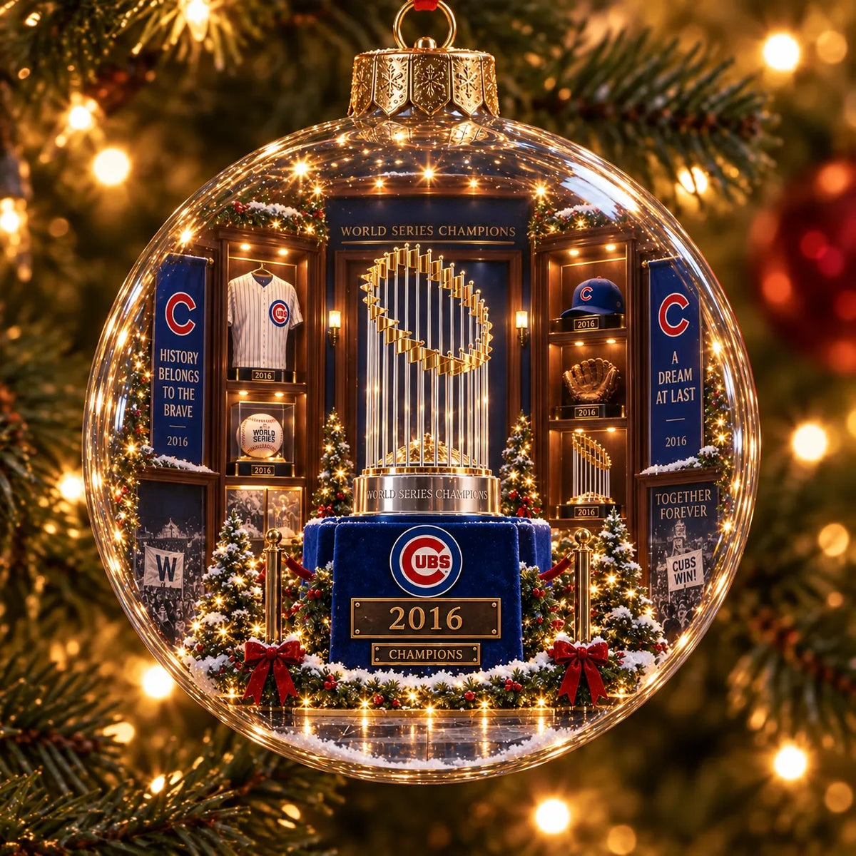 ⚾ Fly the W Light-Up Baseball Christmas Ornament | 8 Styles – 4