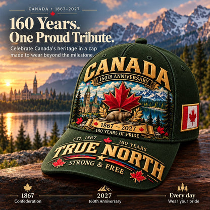 💝49% OFF - 🍁 Canada 160th Anniversary 1867–2027 – Premium Heritage Cap | Cotton-Poly Blend • Detailed Embroidery • Adjustable Fit 🇦🇺