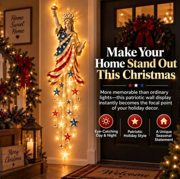 🇺🇸🗽 Liberty 250 Starfall Wall Glow – Patriotic Anniversary Lighted Keepsake