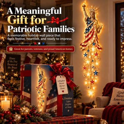 🇺🇸🗽 Liberty 250 Starfall Wall Glow – Patriotic Anniversary Lighted Keepsake