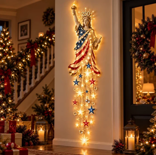🇺🇸🗽 Liberty 250 Starfall Wall Glow – Patriotic Anniversary Lighted Keepsake