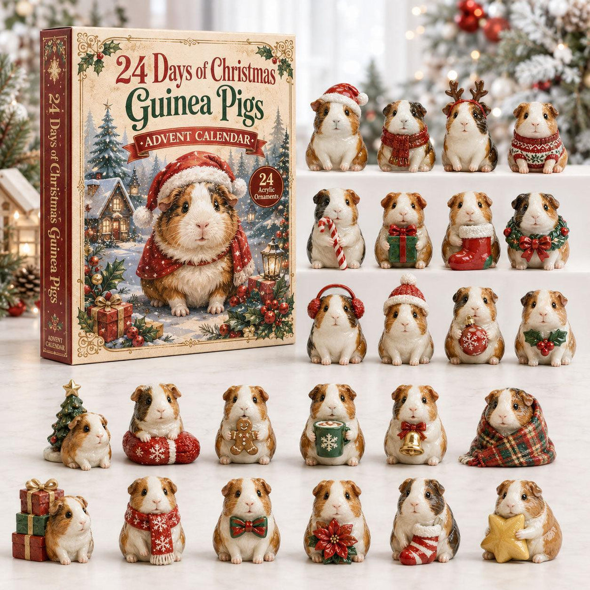 🔥 TODAY ONLY: 50% OFF – 2026 Guinea Pig Christmas Advent Calendar | 24 Days of Adorable Festive Surprises & Acrylic Ornament Blind Box Gift
