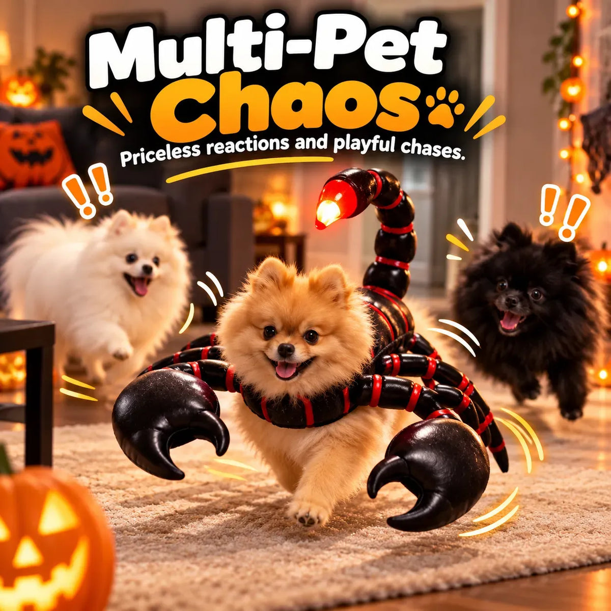 LED Glowing 3D Scorpion Pet Costume | Light-Up Animal Dress-Up Outfit for Small Dogs & Cats