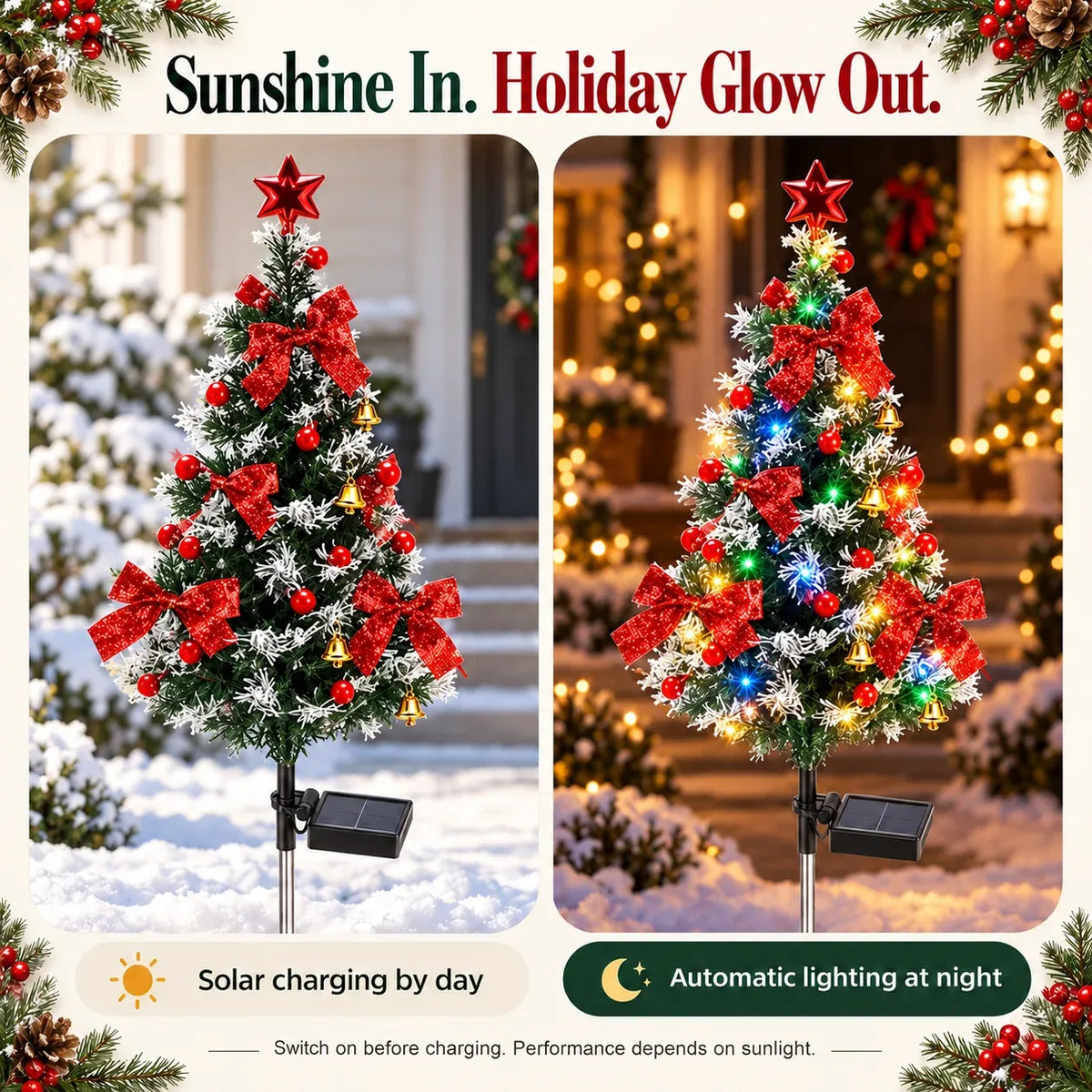 🎄 Solar Christmas Tree Lights –  DIY Outdoor Holiday Decor