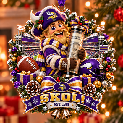 🏈🎄 Football Team Money Surprise Ornament