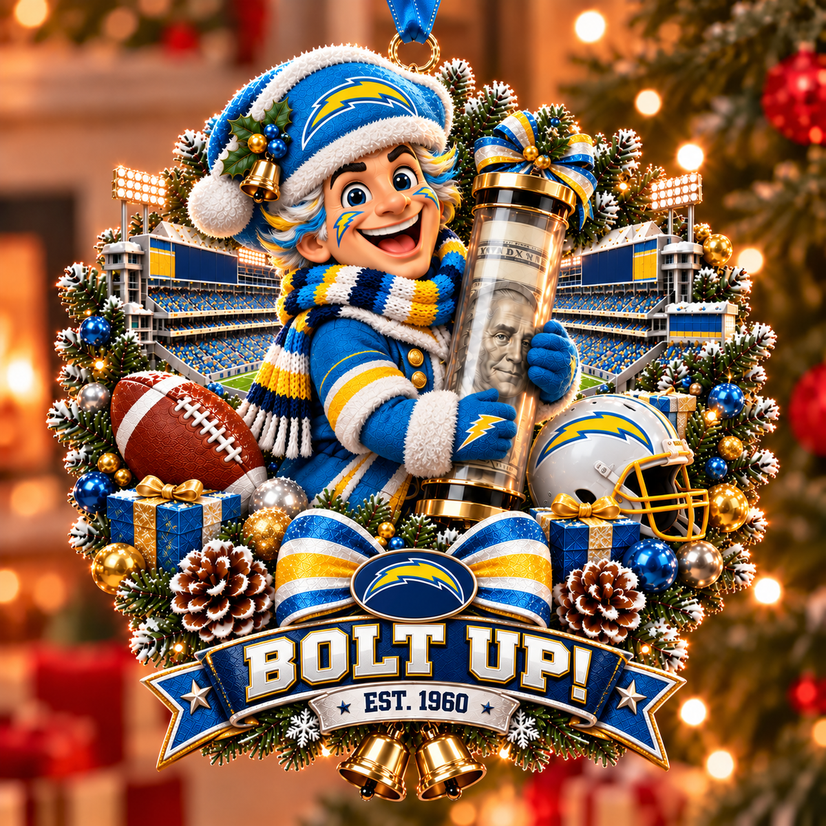 🏈🎄 Football Team Money Surprise Ornament