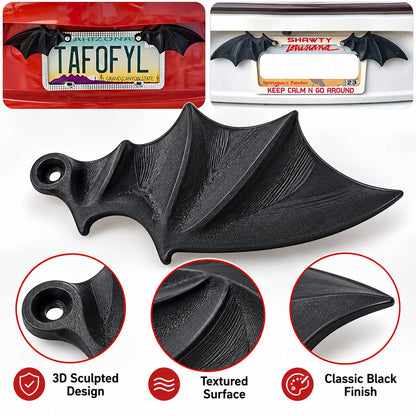 🔥HOT SALE 49% OFF - 🦇 Spooky Bat Wing License Plate Decor – Give Your Ride a Halloween Twist! 🎃(1 Pair)