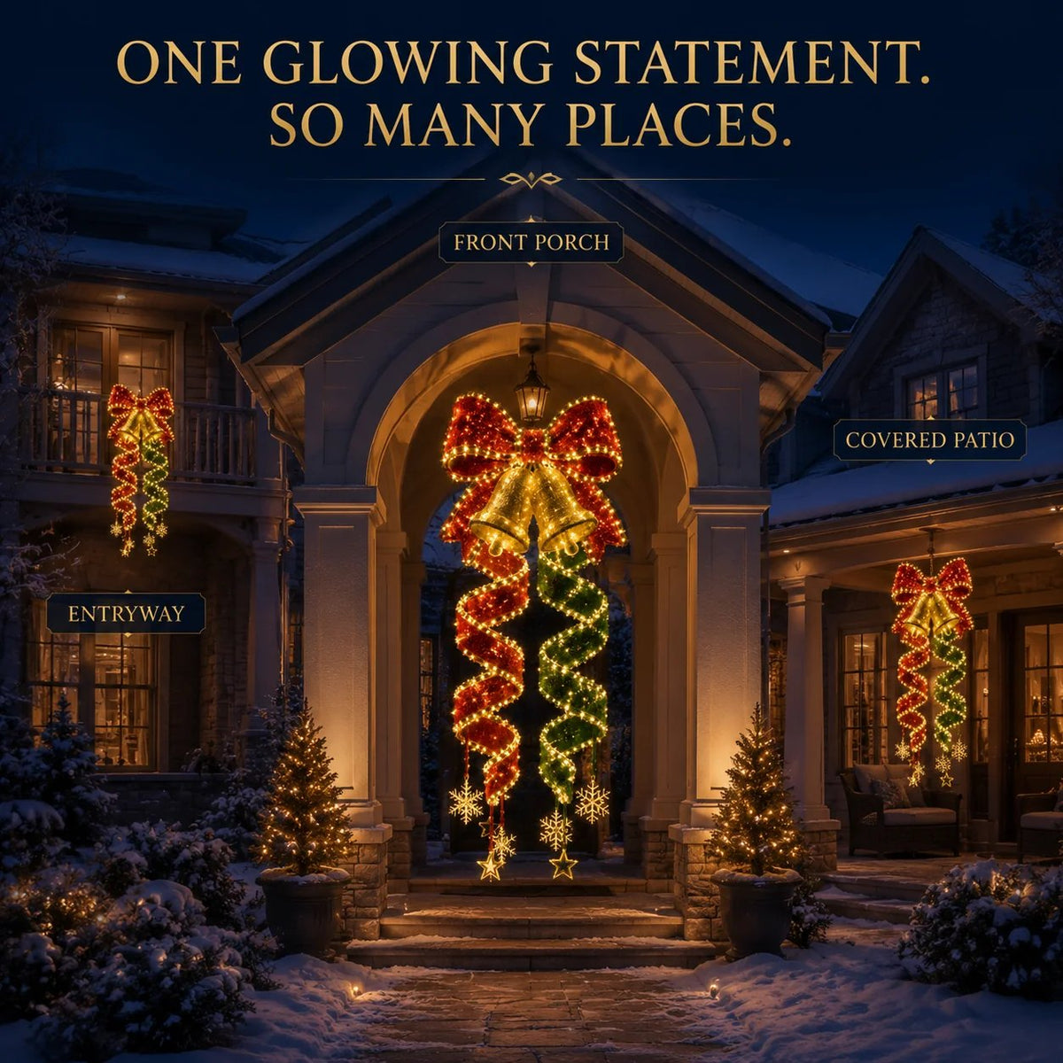 🎄✨ Christmas Magic Spiral Hanging LED Lights – Festive Holiday Glow Collection 💫