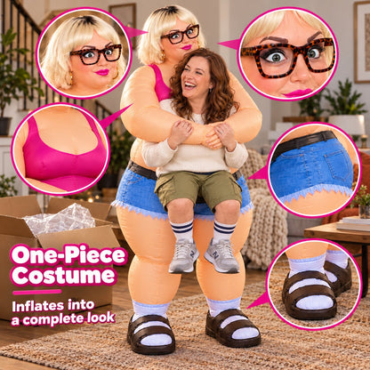 🎭 Funny Carry-Me Inflatable Costume – Hilarious Optical Illusion Outfit for Halloween & Parties 🎃