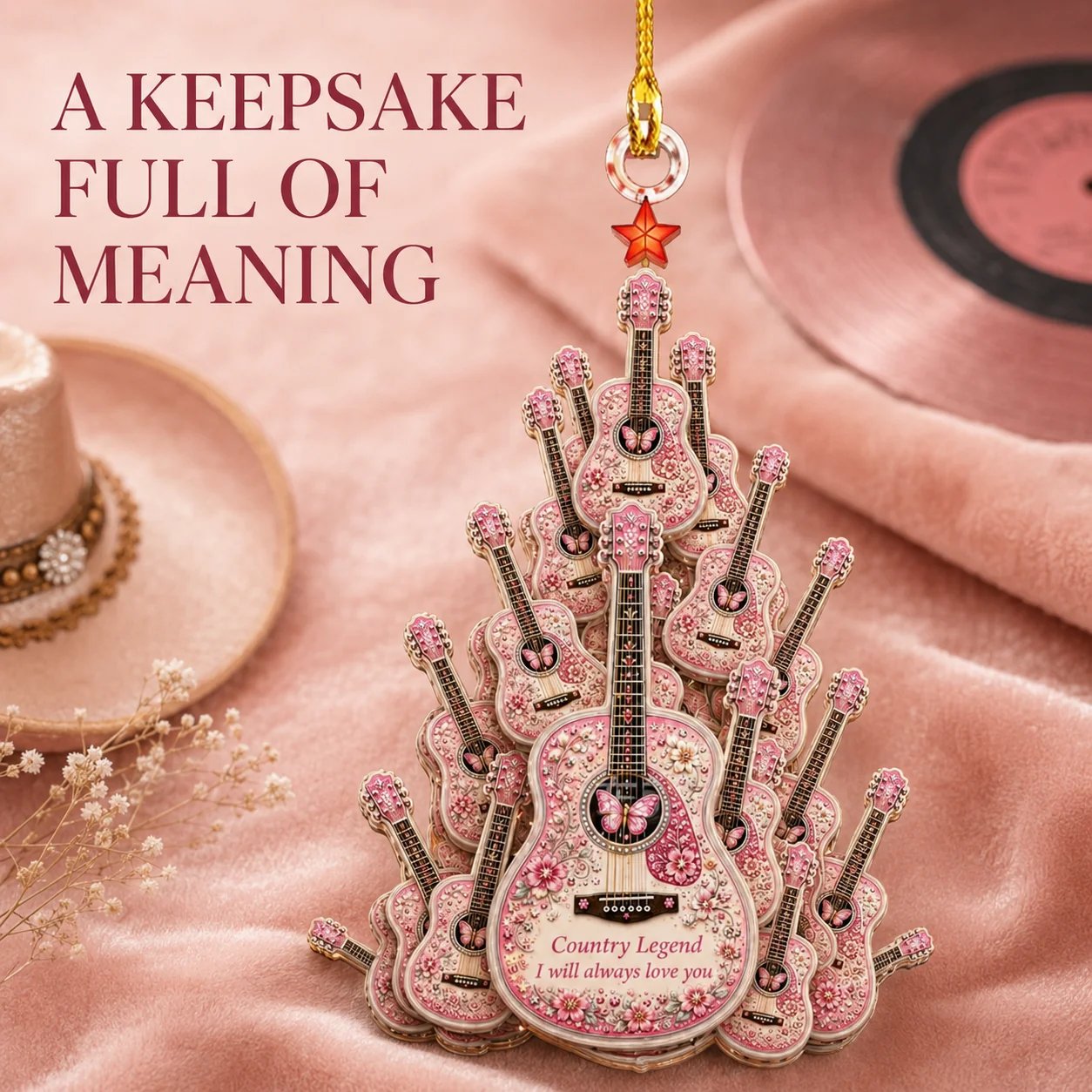 🎄 🎸 Queen of Country 1946-2026 “Timeless Spirit” Hanging Ornament