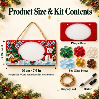 🎄✨ DIY Sea Glass Christmas Hanging Sign Kit – 8 Festive Designs & Personalized Holiday Decor ✍️