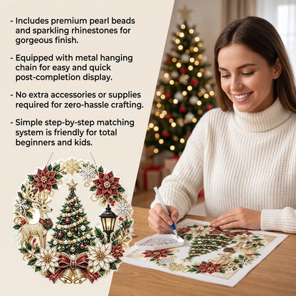 🔥 50% OFF 🎄💎 Christmas Diamond Painting Hanging Ornament – DIY Light-Catching Decor ✨