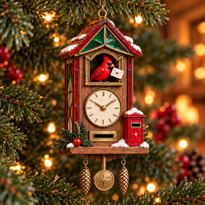 🕰️ 2026 Christmas Cuckoo Clock Ornaments – Set of 6 Vintage Holiday Keepsakes