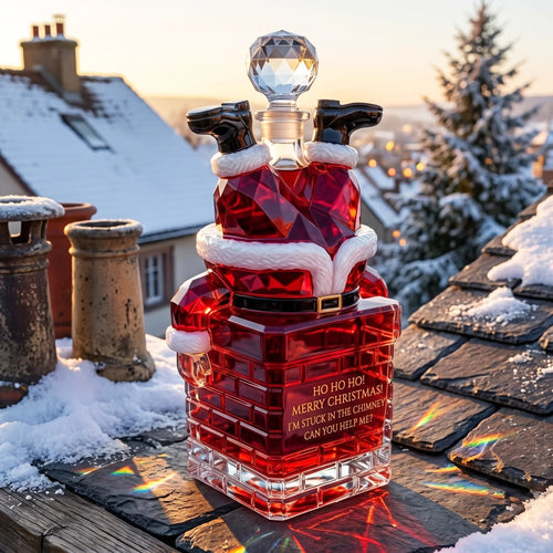 🎅🥃 Santa Stuck in the Chimney Whiskey Bottle – Funny Christmas Decanter & Holiday Gift 🎄✨