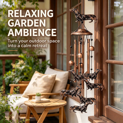 🐶 Dachshund Metal Wind Chime, Outdoor Garden Decor