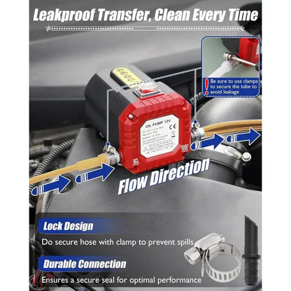 12V 80W Electric Oil Extractor Pump  Portable Oil Change & Diesel Transfer Pump with Suction Tubes for Cars, Trucks, RVs & Boats