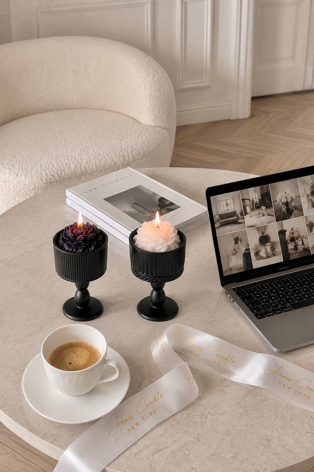 Fleur de Paris Set of 2 Candles ideal for weddings and housewarmings