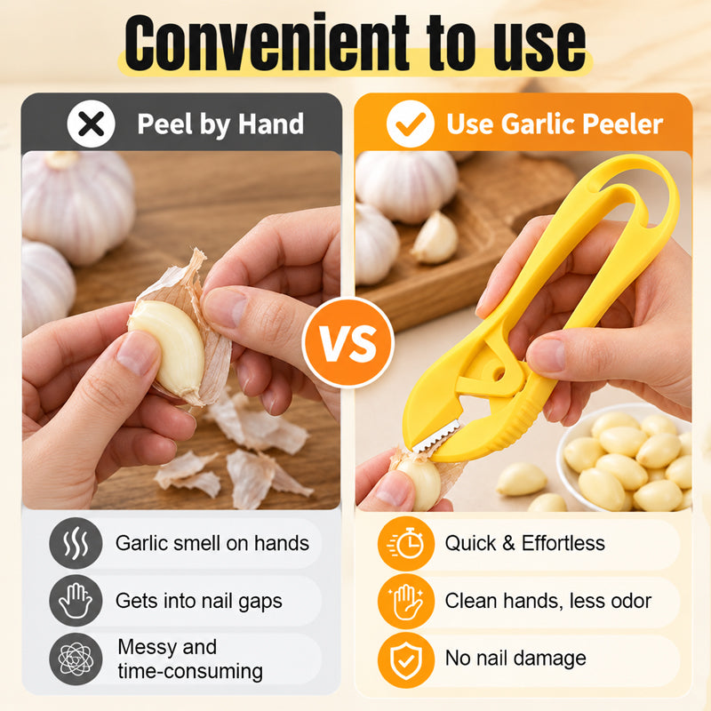 🧄 Manual Garlic Peeler – Serrated-Jaw Kitchen Tool for Easy Peeling ✨