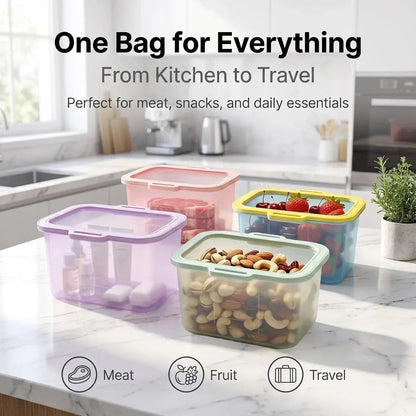 🥬Reusable Silicone Food Storage Bags, Magnetic Seal, 50oz