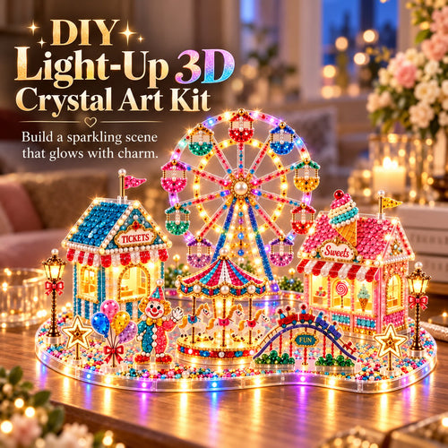 DIY 3D Crystal Art Kit with LED Lighting – Sparkling Miniature Scenes to Create Yourself