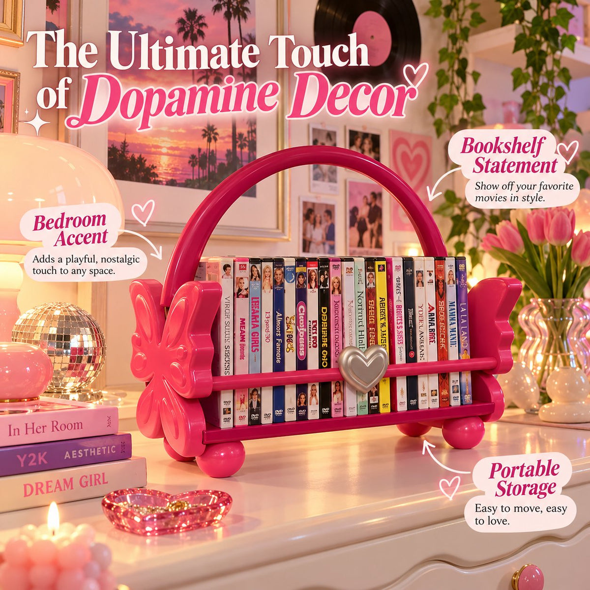 🦋 Butterfly DVD Storage Purse 💗 Retro Y2K Movie Organizer