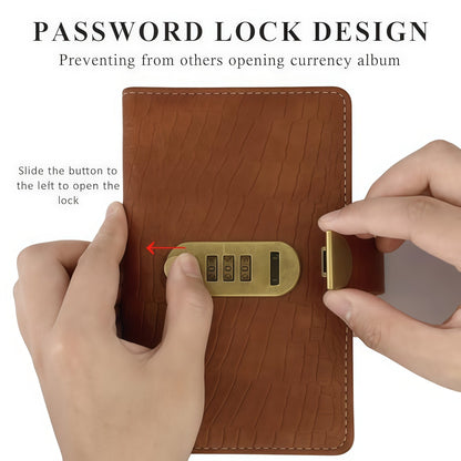 🎁🎅50% OFF!!!-Ready for Christmas!🎄PU Leather Binder Savings Notebook with 3-Digit Resettable Password Lock✉️💸Large Capacity Storage for Money & Important Items