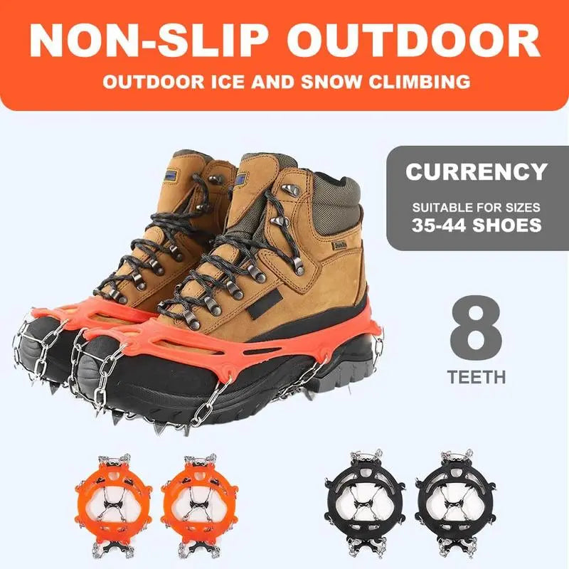 🧊 50% OFF❄️ Ice Cleats for Shoes & Boots – 8-Spike Winter Traction Grips for Walking & Hiking