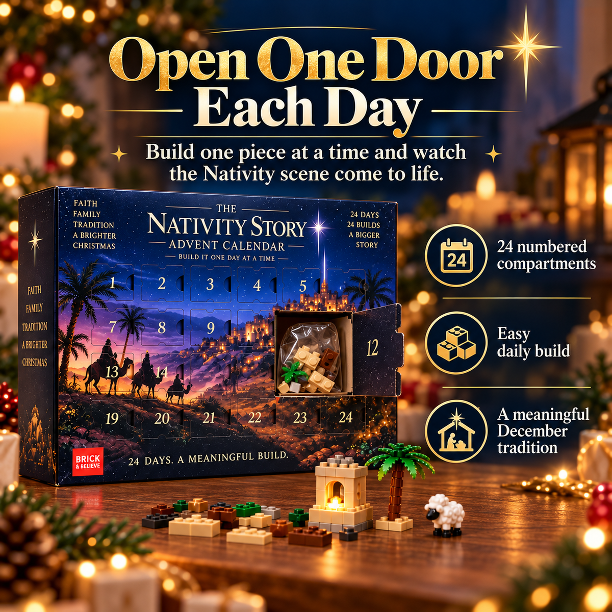 🎄✨ 24-Day Nativity Advent Calendar – Build the Christmas Story, One Day at a Time! ✝️🧱