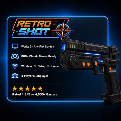 RetroZone Gaming System | 2-Player Retro Light Gun Pistol Combo