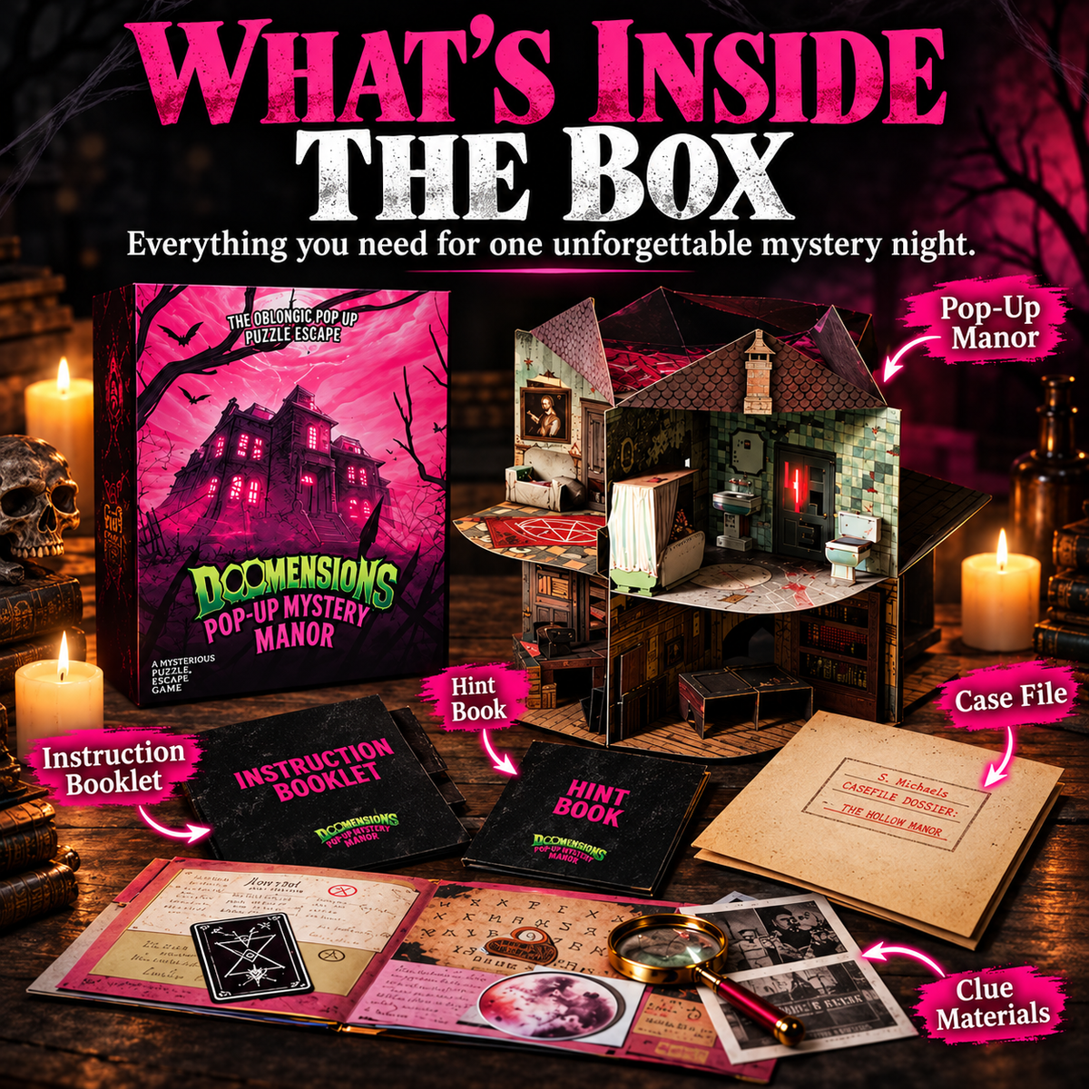 🔎 3D Pop-Up Mystery Manor – Immersive Murder Mystery Investigation Game