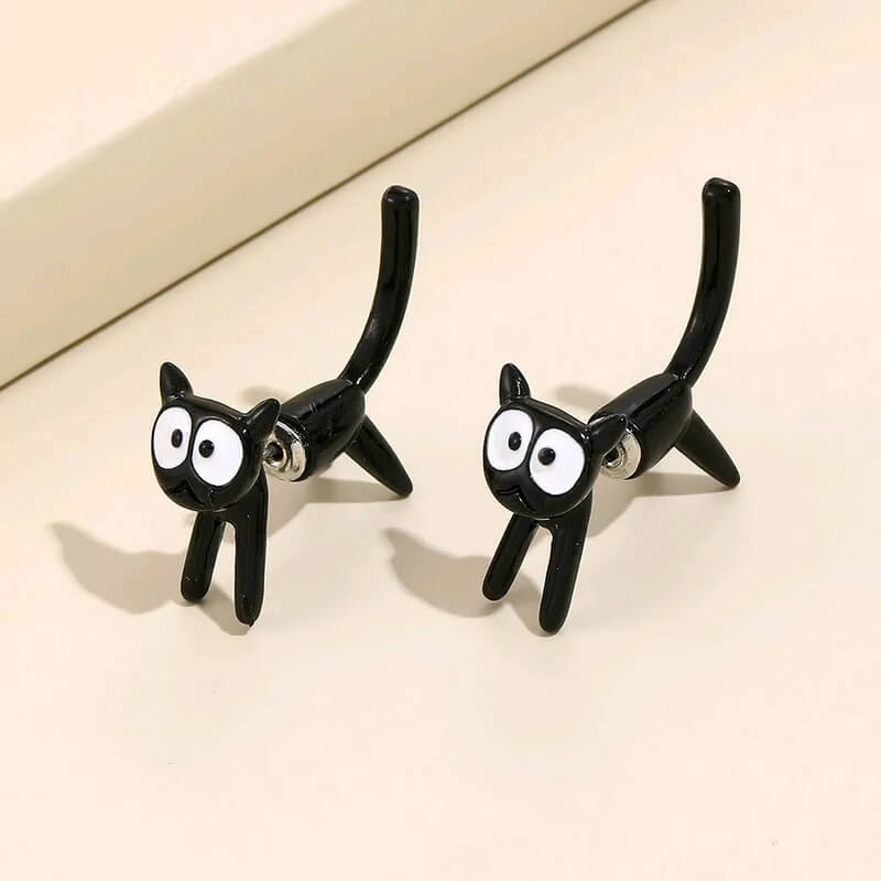 🐈‍⬛ Cat Lovers’ Favorite – Adorable Black Cat Earrings ✨🖤