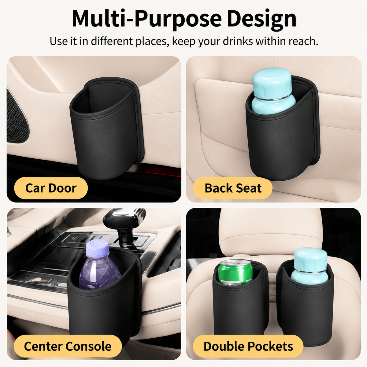 Universal Car Cup Holder Organizer Pouch