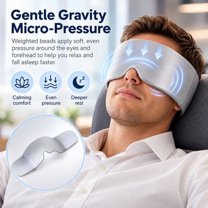 Mellow Sleep Weighted Eye Mask – No Straps, 360° Wrap, Total Blackout
