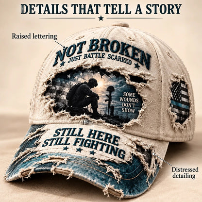 🧢 Veteran PTSD Awareness Baseball Cap – 100% Cotton