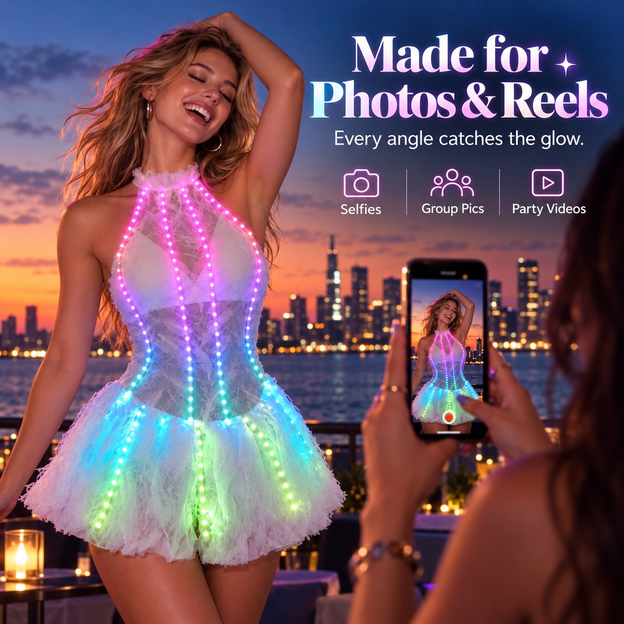 ✨ LED Glow Party Dress