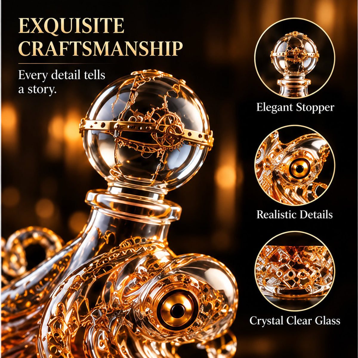 🐙 Octopus Decanter - Premium Crystal Glass Edition