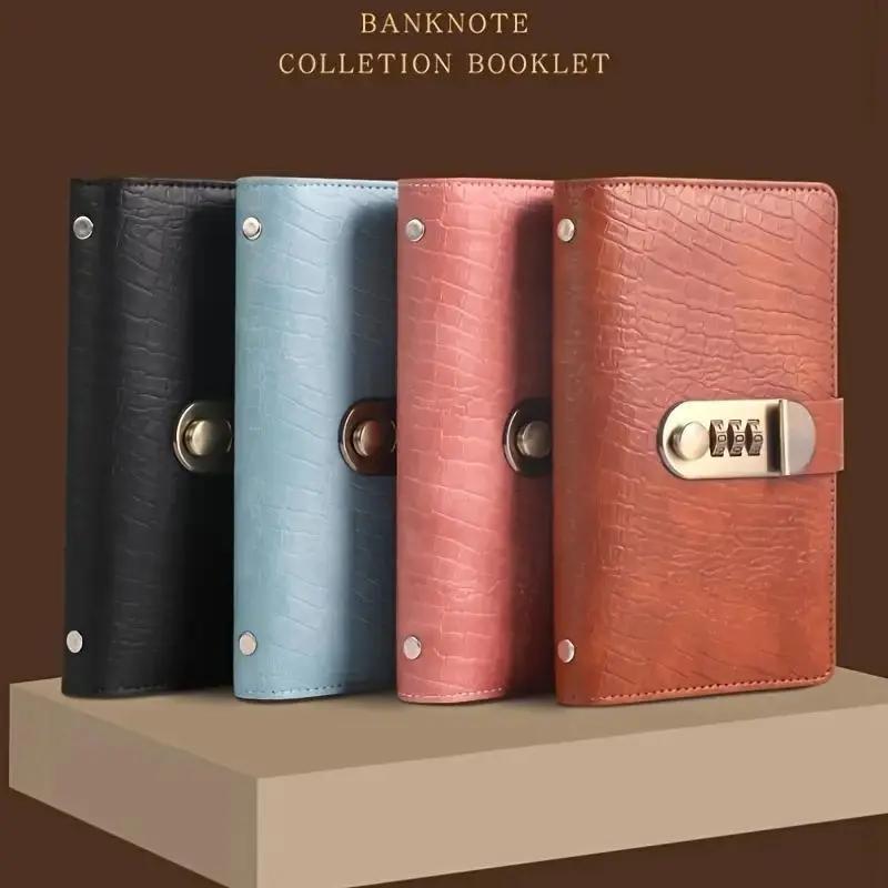 🎁🎅50% OFF!!!-Ready for Christmas!🎄PU Leather Binder Savings Notebook with 3-Digit Resettable Password Lock✉️💸Large Capacity Storage for Money & Important Items