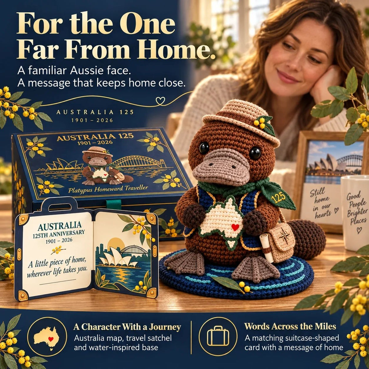🇦🇺🐨 Australia 125th Anniversary Crochet Keepsake – 3D Aussie Animal Collectible & Gift Box 🎁