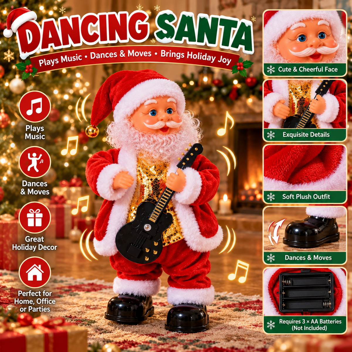 🎅🍑 Butt-Wiggling Dancing Santa – Musical Christmas Toy & Hilarious Holiday Decor