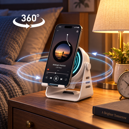 🔊 Magnetic Snap-On Induction Speaker Stand – Wireless Phone Audio Booster & Desktop Holder ✨