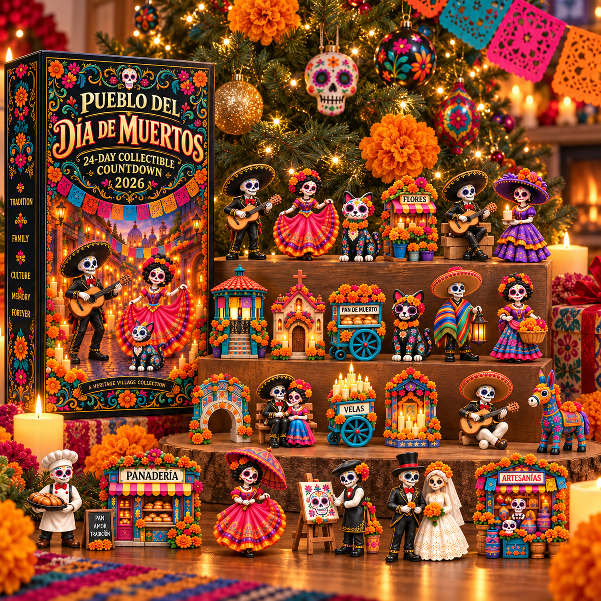 🏵 Day of the Dead Village 2026 – 24-Day Collectible Countdown Calendar with 24 Unique Miniatures