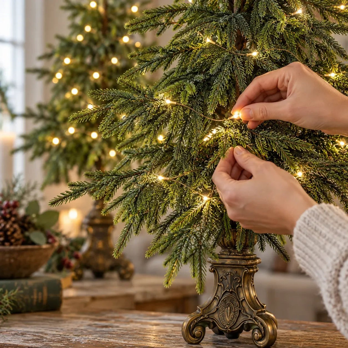 Vintage Lighted Norfolk Pine Trees