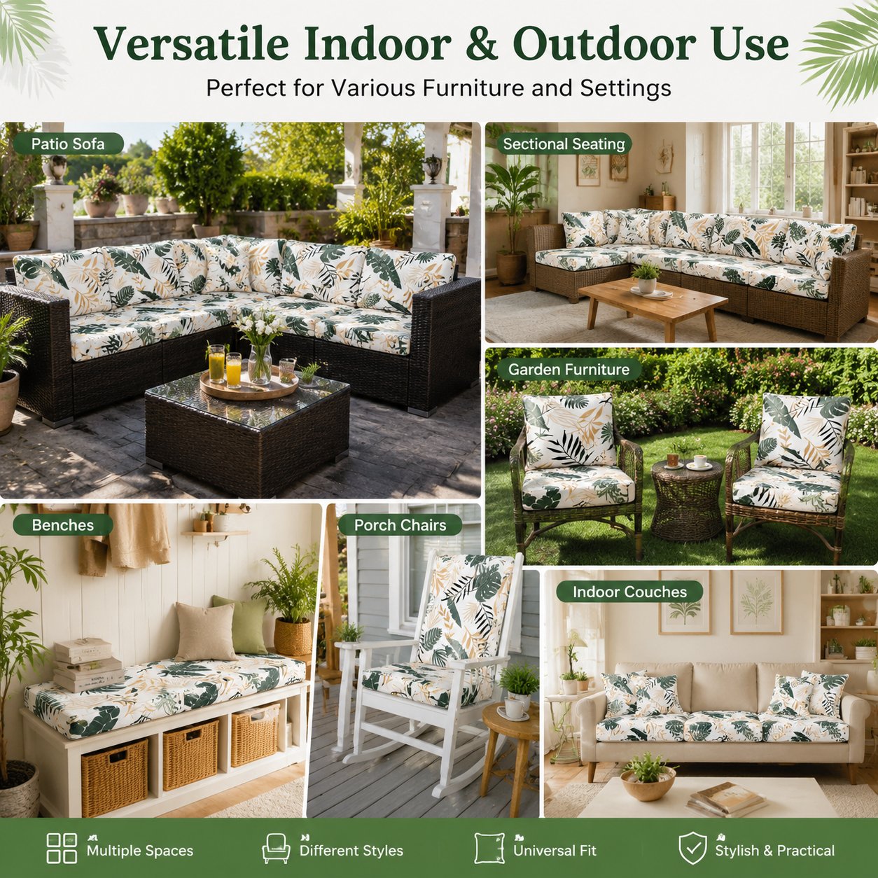🛋️ Outdoor Patio Sofa Cushion Covers 🔥Free Shipping Worldwide