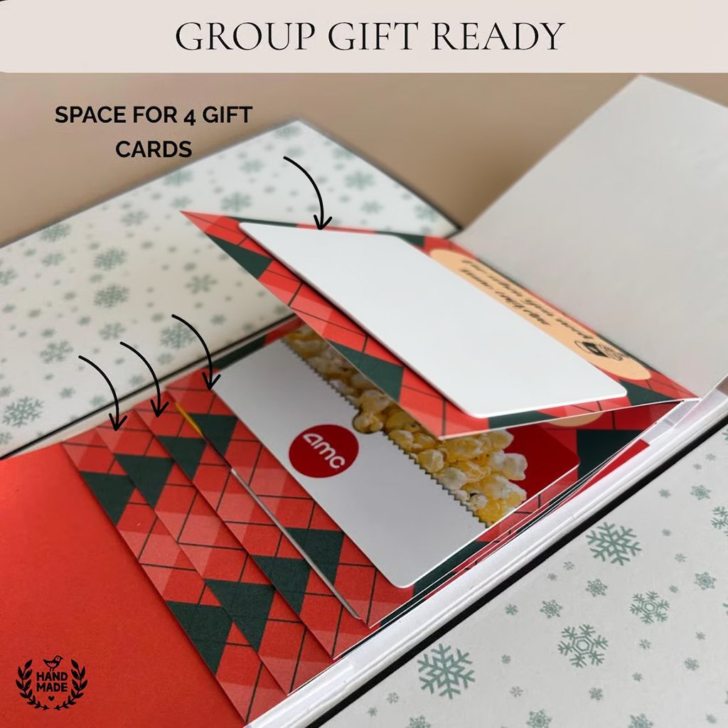 🎄 50% OFF – 4PCS Waterfall Christmas Gift Card Booklet | Fun Pull-Out Surprise 🎁✨
