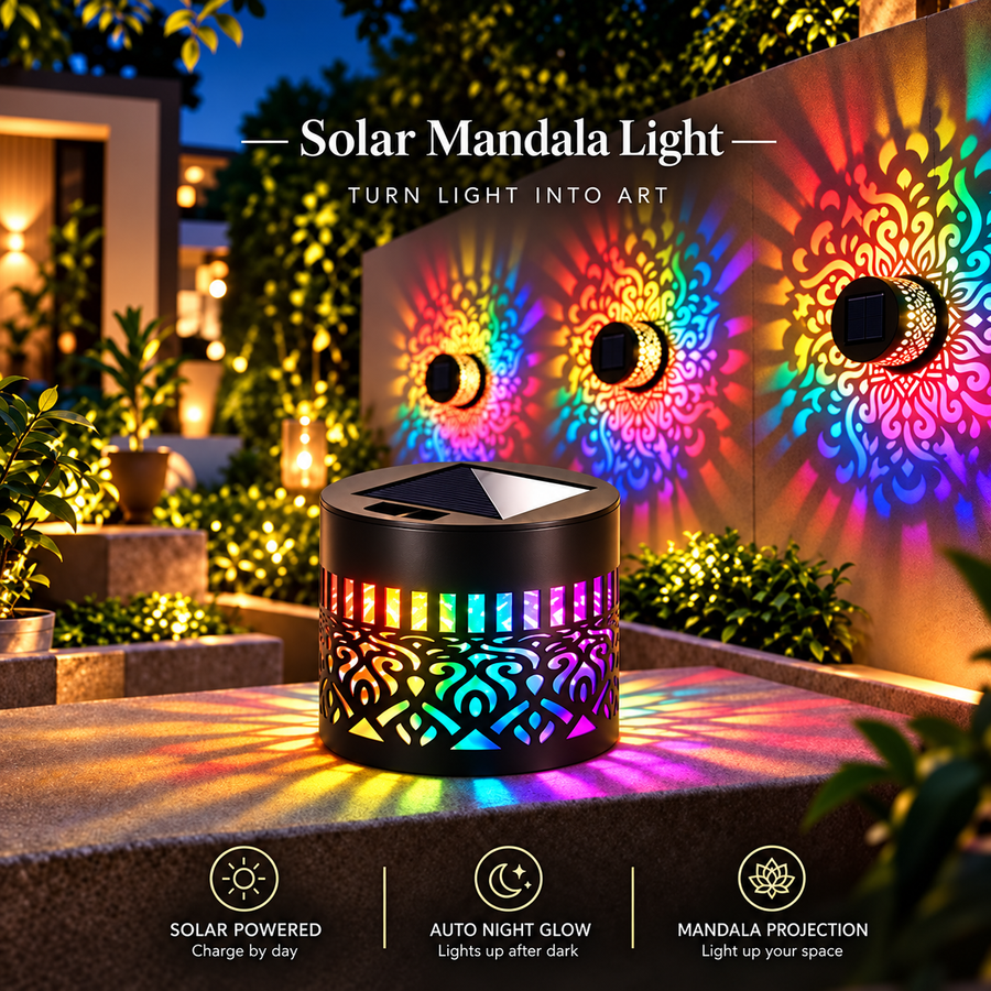 ☀️✨ Solar Mandala Fence Light – Decorative Outdoor Glow for Fences & Gardens