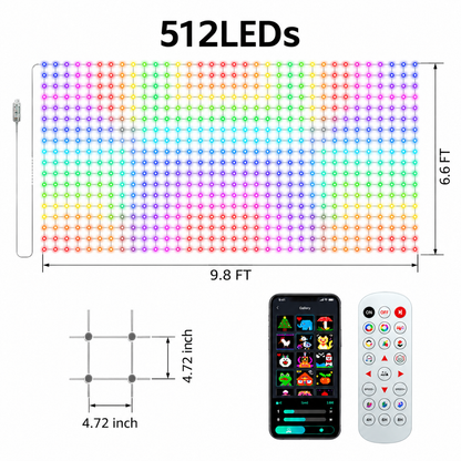 🎄✨ Smart Programmable RGB Pixel Net Lights – Animated Christmas Light Display 🌈