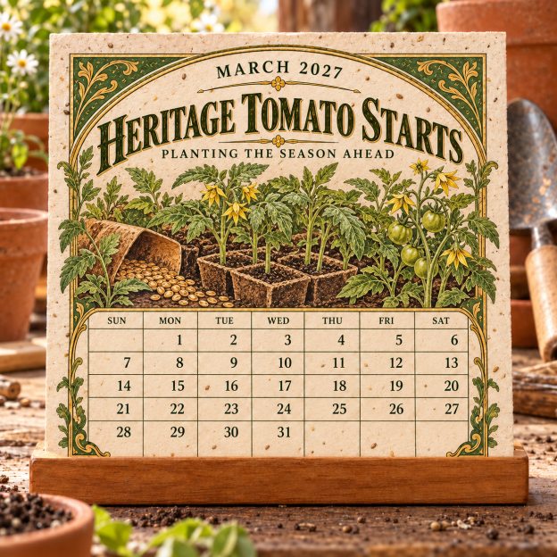 🌻 2027 The Heirloom Garden Plantable Seed Calendar