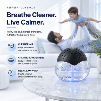 ✨ Water Air Purifier & Aroma Diffuser – 7-Color LED Home Air Freshener, ETL Certified