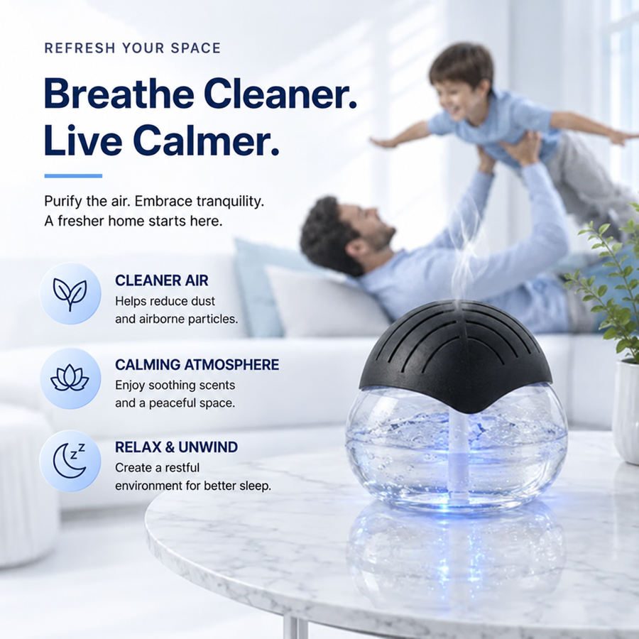 ✨ Water Air Purifier & Aroma Diffuser – 7-Color LED Home Air Freshener, ETL Certified