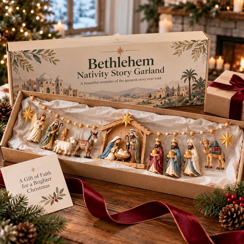 ✝️ 🎄 The Night Hope Was Born – Bethlehem Nativity Christmas Garland(📦Buy 2 Free Shipping)